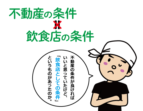 不動産と飲食店の条件